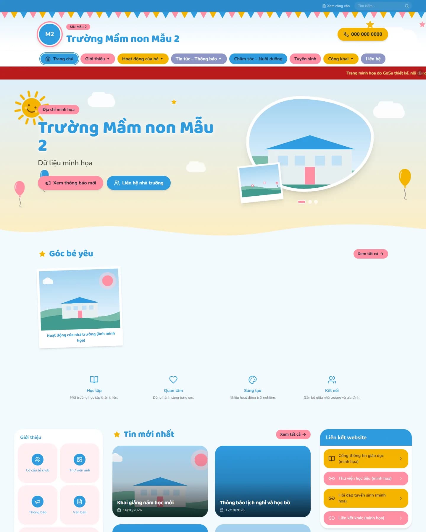 Ảnh chụp trang chủ mẫu Mầm non - Bầu trời