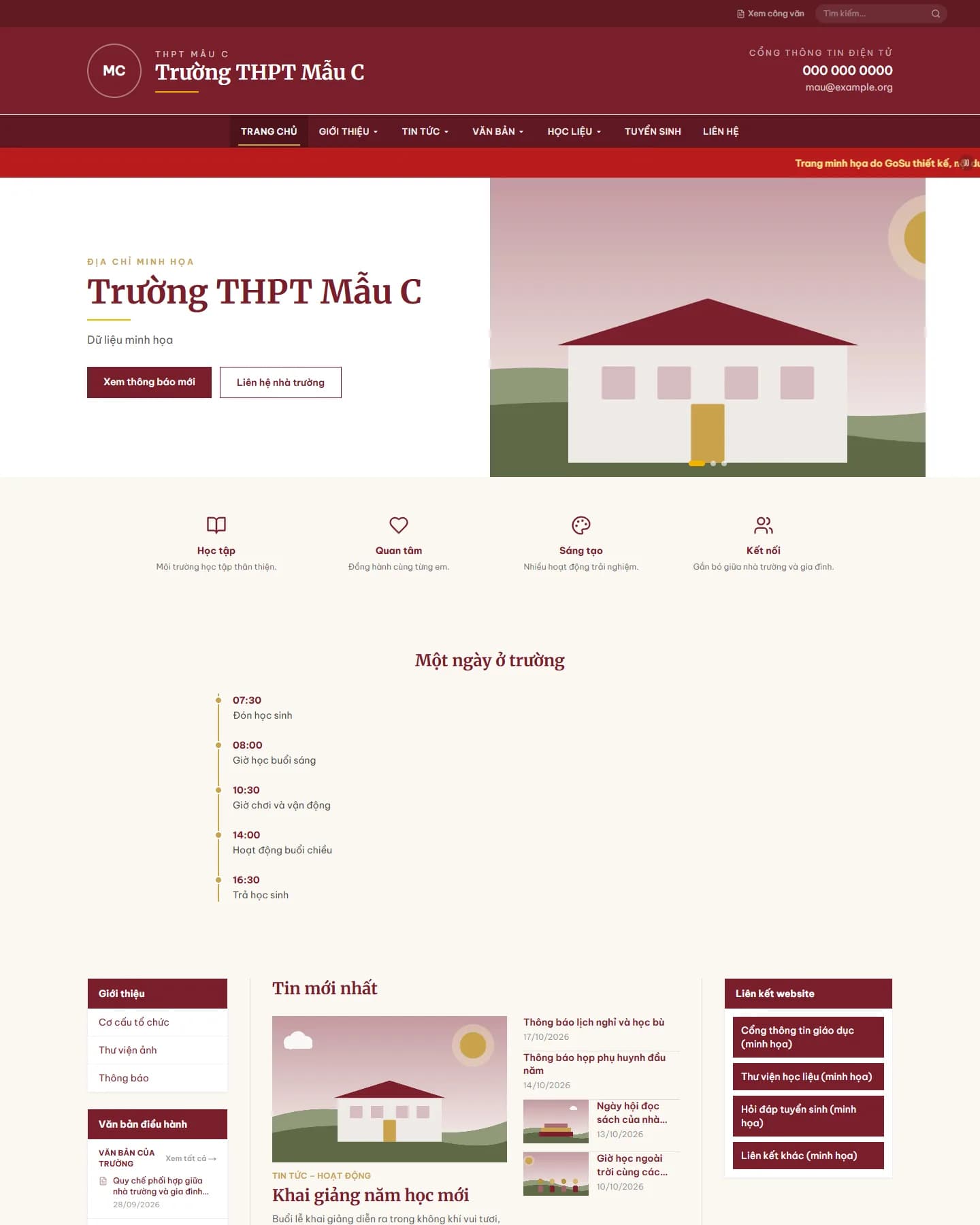 Ảnh chụp trang chủ mẫu Trang nhã